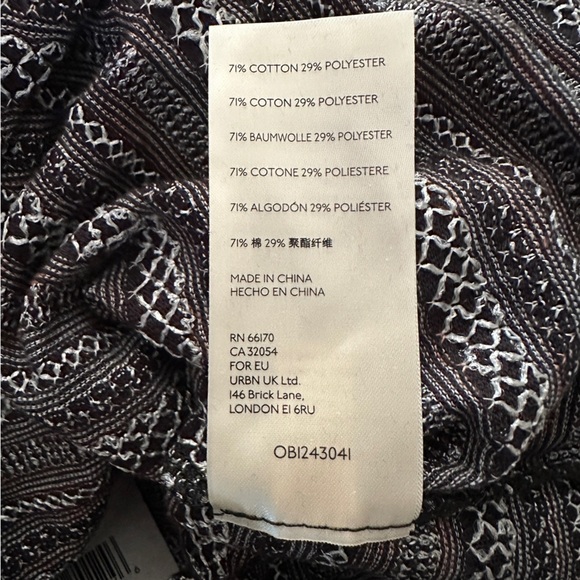 Free People Black Combo Off-Shoulder Ruffle Smocked Top | Size Large - Picture 12 of 16